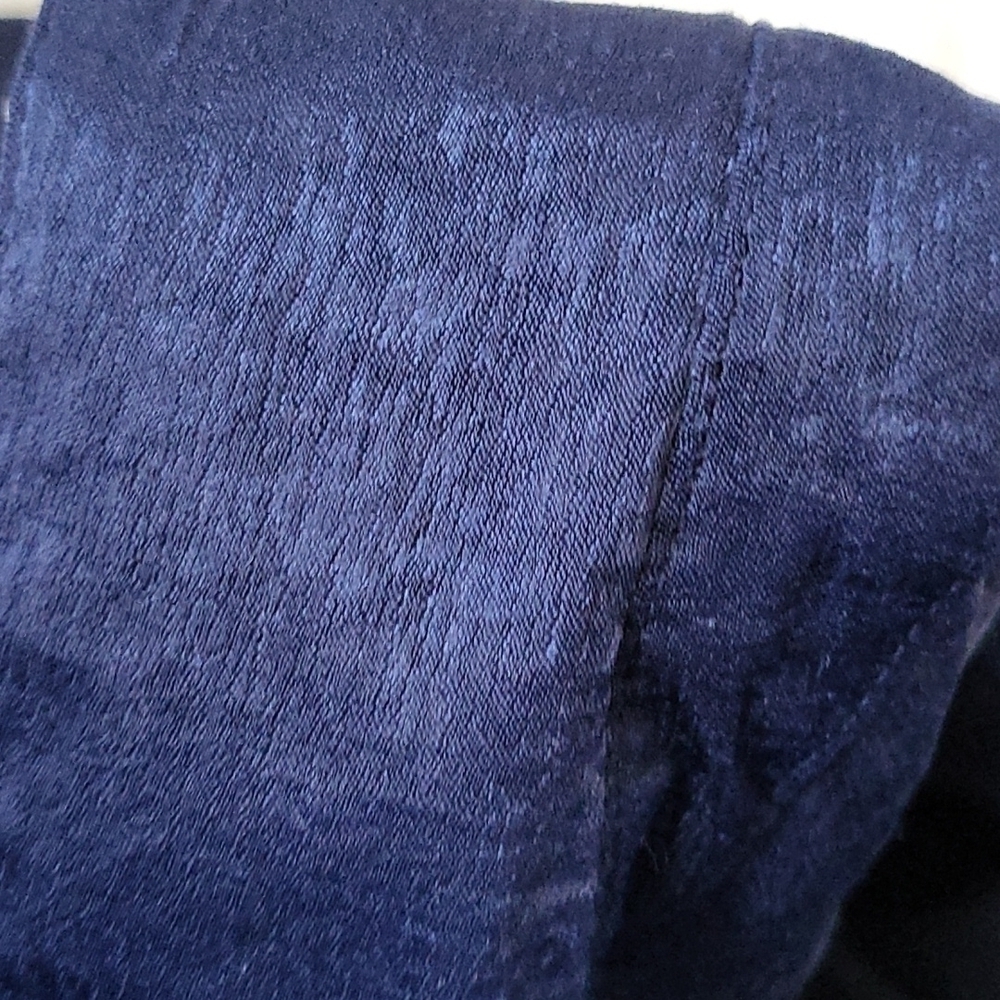 Roaman's navy blue button-down blouse NWOT - Picture 6 of 11